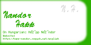 nandor happ business card
